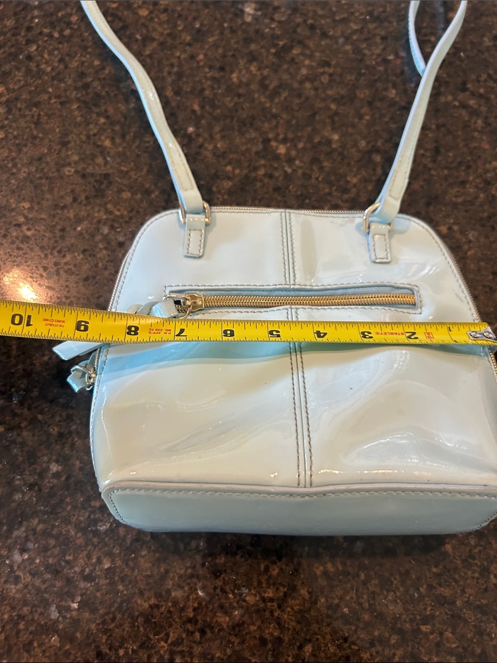 Dooney & Bourke Light Blue Patent Crossbody Bag - Picture 7 of 8